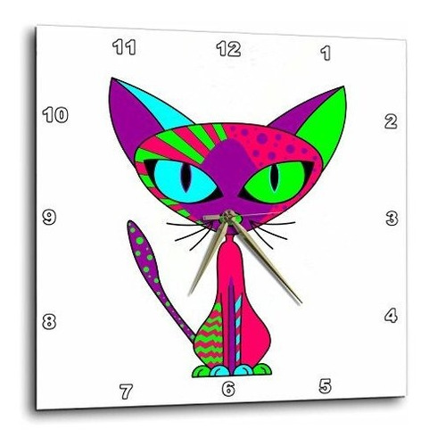 3drose Dpp*****cattitude 1 Reloj De Pared Con Lindo Gato Col