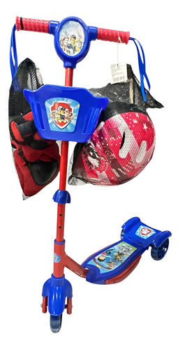Patin Scoter De Luz Y Sonido De Pawpatrol Con Protecciones