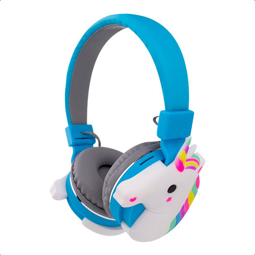 Audífonos Estéreo Bluetooth Infantil Fashion Unicornio Azul