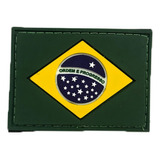 Patch Emborrachado Bandeira Do Brasil Colorida - Com Velcro 
