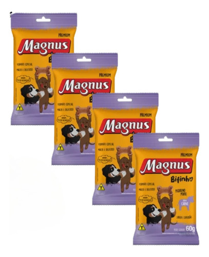 Bifinho Para Cães Kit 4 Unidades 60g Magnus Premuim