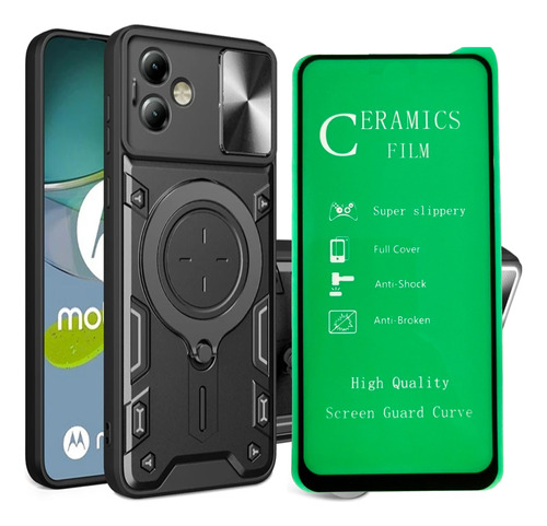 Estuche Protector Cam Antichoque + Cerami Para Motorola G54