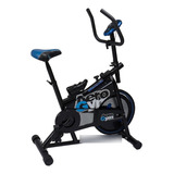 Bicicleta Fija Mercurio Aerogym Para Spinning Negra Y Azul