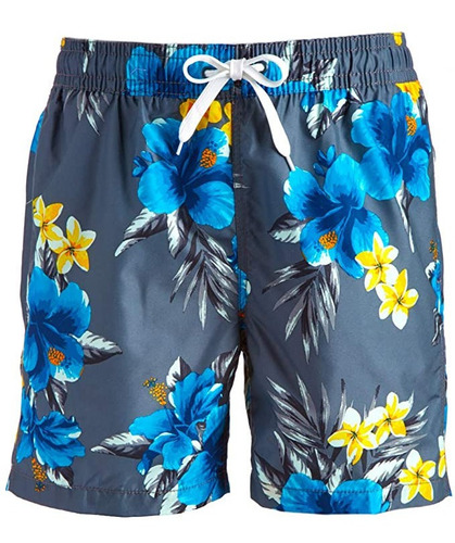 Pantaloneta De Baño Playa Hombre Talla S Hawaiana Gris Flore