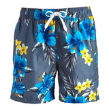 Pantaloneta De Baño Playa Hombre Talla S Hawaiana Gris Flore