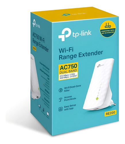 Repetidor Wireless Dual Band 2.4 5ghz Ac750 Tp-link Re 200