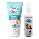 Creme Dental Para Cachorro 60g +spray Bucal Pet Clean 120 Ml