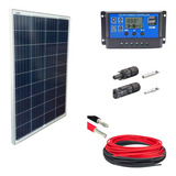 Kit Painel Placa Energia Solar 60wp Pwm 30a Cabo E Mc4