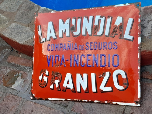 Antiguo Cartel Enlozado La Mundial Seguros