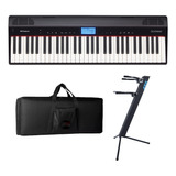 Teclado Roland Go Piano Go61p + Capa + Estante Dupla