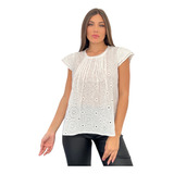 Blusa Remera Broderi Xl Grande Amplia Importada Zozulka