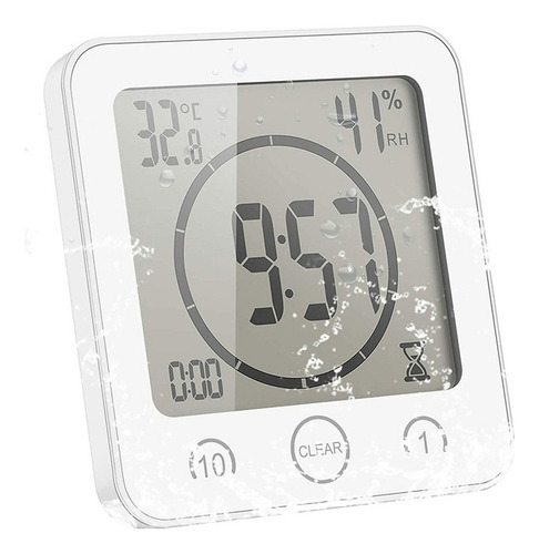 Reloj Despertador Y Termómetro Digital Lcd Para Baño