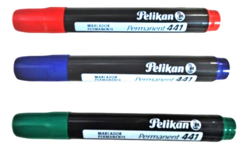 Marcador Fibron Indeleble Pelikan 441 Pack X 3 Colores 