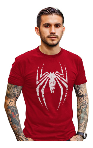 Playera Spiderman Logo Ps4 Juego Serie Pelicula Figura Araña