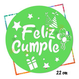 Stencil Plantilla Feliz Cumpleaños 22cm Decoracion Tortas