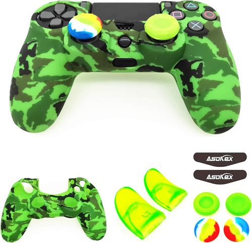 Funda Joystick Ps4 Silicone Skin Camuflaje Verde