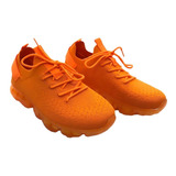 Tenis Sneakers Neón Naranja Para Dama, 26 Mx, Roast0622