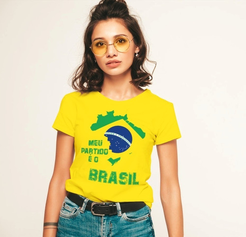 Babylook Bolsonaro  Meu Partido É O Brasil Camiseta Feminina