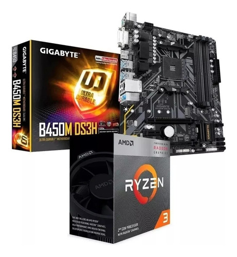 Comboboard Gigabyte B450ds3h +procesador Ryzen 33200g 8gb Rg