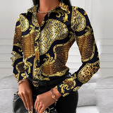 Camisa Blusa Social Feminina Elegante Luxo Animal Print M228