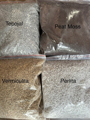 Kit De Sustratos, Tepojal, Perlita, Vermiculita Y Peat Moss