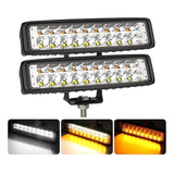 Par Barra Faros Led 54w 18 Led Calidad Premium Blanco Ambar