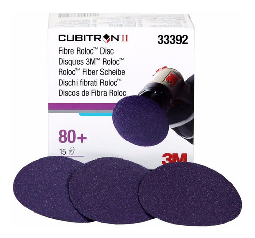 3m 33392 Cubitron Discos De Fibra Roloc 3  G 80+ 1 Pz