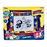 Pizarra Magica Grande A Color Con Mickey 4 Stencils Moldes