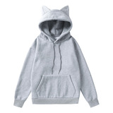 Sudadera Polar Con Capucha Y Diseño De Orejas De Gato Pareja