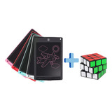 Kit Tablet Lousa Magica Infantil Desenhar + Cubo Magico 3x3