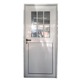 Puertas Aluminio 90x200  1/2 Vidrio Rep Postigo Y Mosquitero