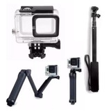 Kit P Gopro Hero 7 Black Estanque Tripé 3 Way Pau De Selfie