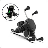 Suporte Celular Aranha P/ Moto Com Usb Garras E Elástico