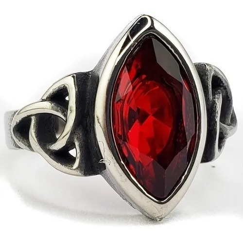 Anillo Vikingo Europeo Red Zircon De Hombre Moda M2