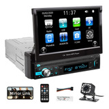 Auto Estéreo Retráctil Bluetooth Mp5 Mirror Link 1din Cámara