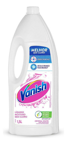 Tira Manchas Em Gel Vanish Crystal White 1,5l Para Roupas Brancas