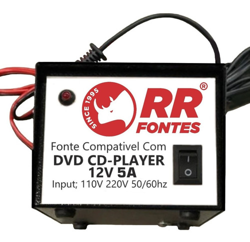 Fonte Transformador Radio Cd Dvd Som Carro 12v 5a Bivolt