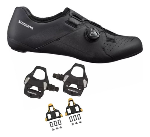 Sapatilha Shimano Sh-rc300 Rc3 + Pedal Rs500 + Tacos Speed