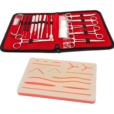 Kit Estuche Disección Instrumental 20 Pzas Con Pad Sutura  | Envío gratis