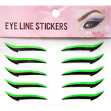 Delineador Adesivo 5 Pares Olhos Preto E Verde Fluorescente