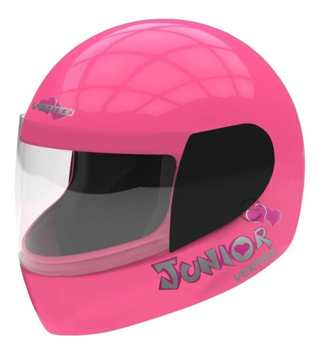 Casco Vertigo Junior Kids Niño Niña Negro Rosa Siamotos+