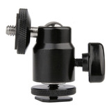 Mini Cabeça Ball Head 1/4  Com Adaptador De Sapata