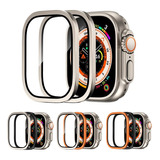 2 Mica De Cristal Templado Metal Para Apple Watch Ultra 49mm