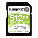 Memoria Sd Kingston Canvasselect Plus 512gb Uhs-i C10 U3 V30