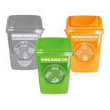 3 Botes De Basura P/separar Organica Inorganica Reciclable