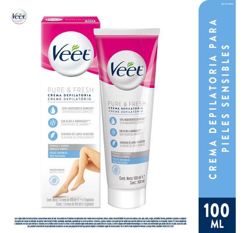 Veet Crema Depilatoria Pure & Fresh Piel Sensible 100ml