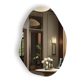 Espelho Grande 70x50 Quarto Moderno Organico Lapidado Lavabo Moldura Dupla Face