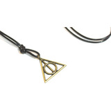 Colar De Couro Preto Pingente Harry Potter