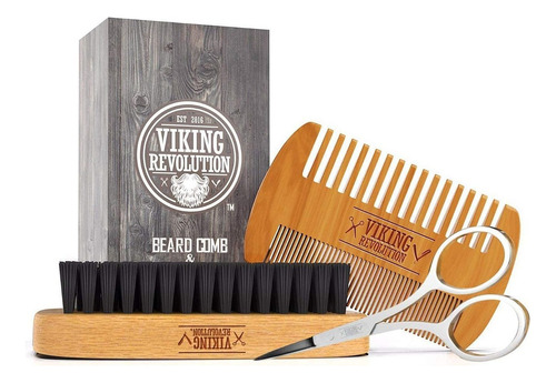 Viking Revolution - Juego De Peine Y Cepillo Para Barba De H