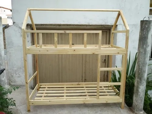 Cama Casita Cucheta De Pino Una Plaza